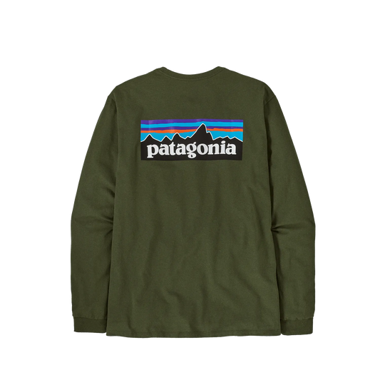 Patagonia P-6 Logo LS Responsibili Tee Torrey Pine Green - ARROW & BEAST