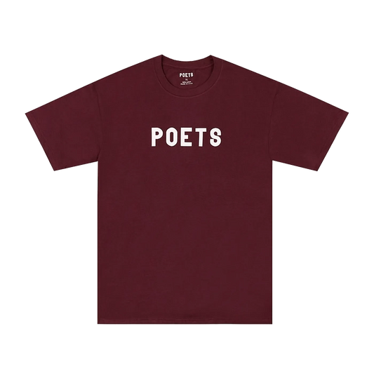 POETS OG Flocked Tee Maroon - ARROW & BEAST