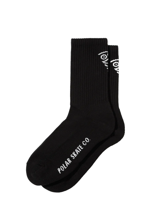 Polar Skate Co. Face Socks Black