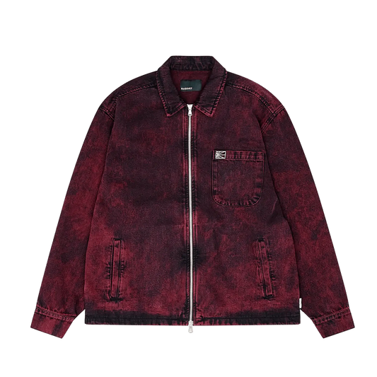 PACCBET #15 Acid Wash Denim Overshirt Burgundy - ARROW & BEAST