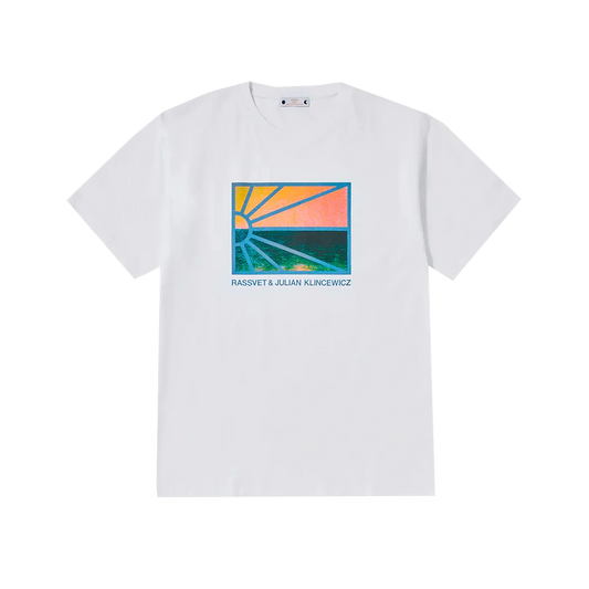 Rassvet #14 Sunset Logo Tee White - ARROW & BEAST