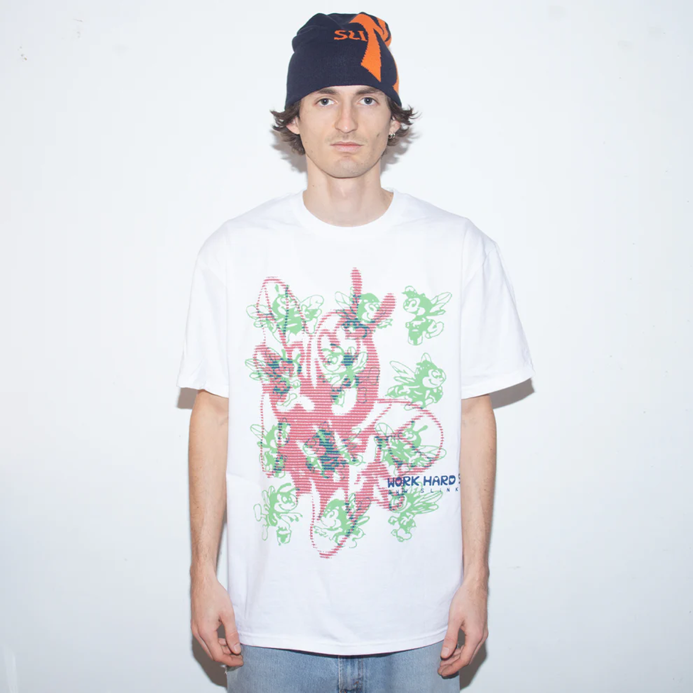 Slinky2020 Working Hard Sting Sweet T-Shirt White