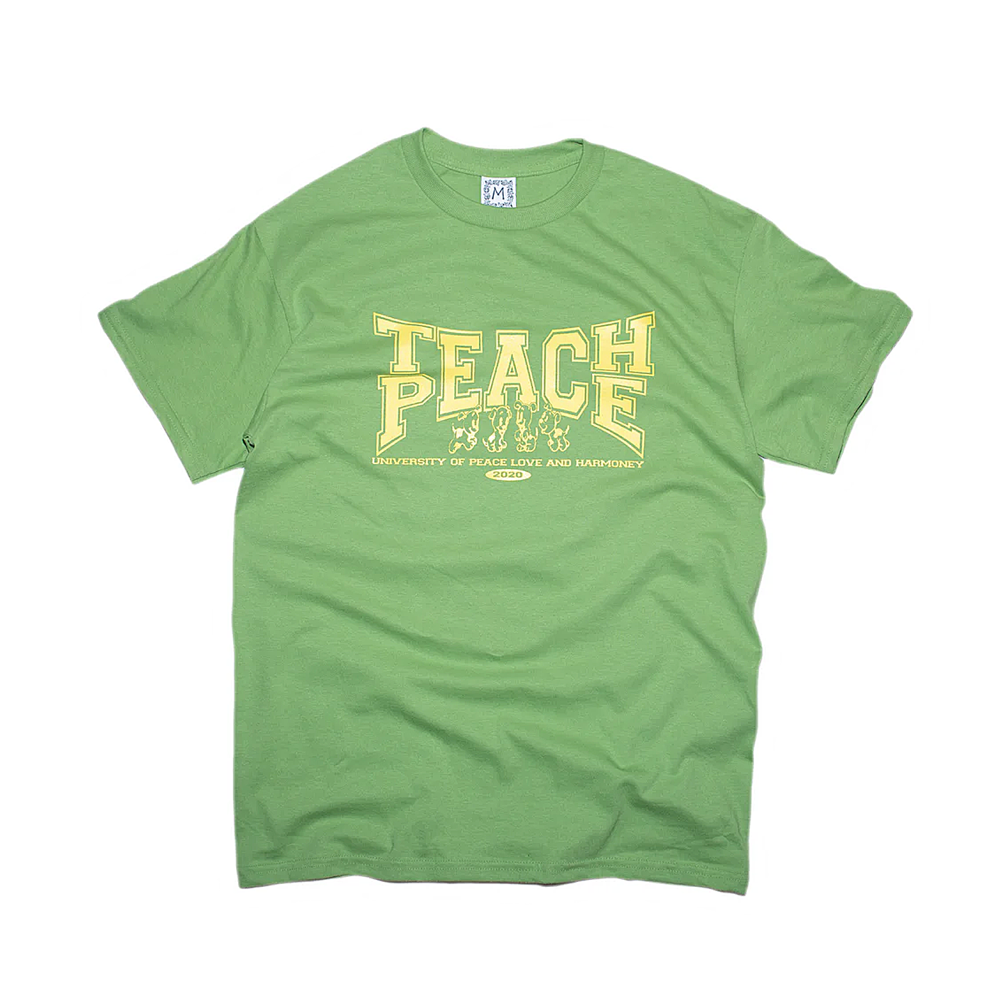 Slinky2020 Teach Peace T-Shirt Kiwi Green