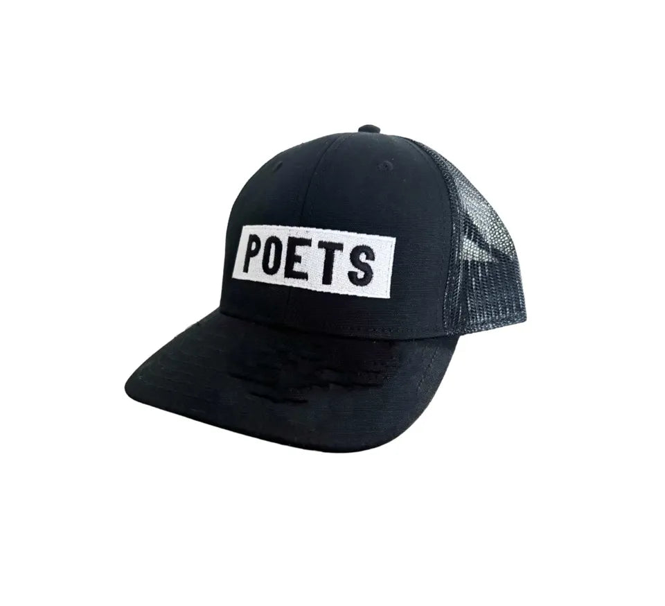 POETS TRUCKER HAT EMBROIDERED BLACK - ARROW & BEAST