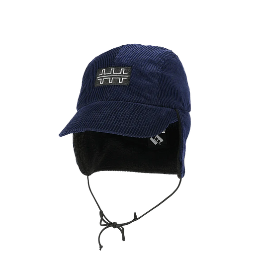 The Trilogy Tapes TTT Cord Earflap Cap Navy - ARROW & BEAST