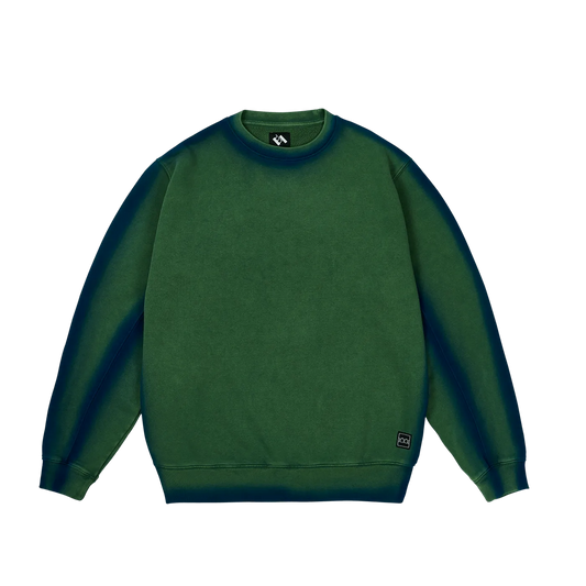 The Trilogy Tapes TTT Overdyed Crew Green Blue