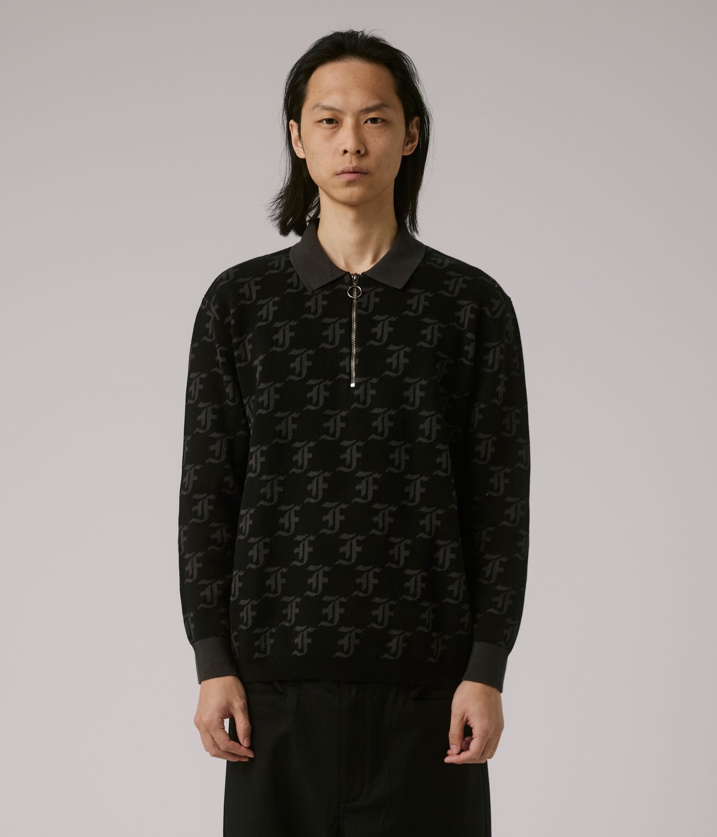 FORMER MERCHANDISE SYNOPTIC LS POLO BLACK