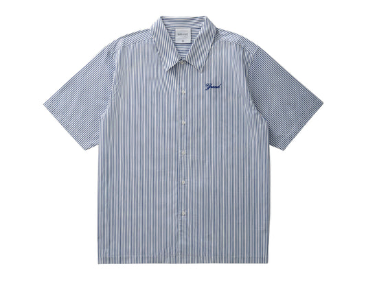 GRAND Collection Striped Poplin Shirt Blue White - ARROW & BEAST