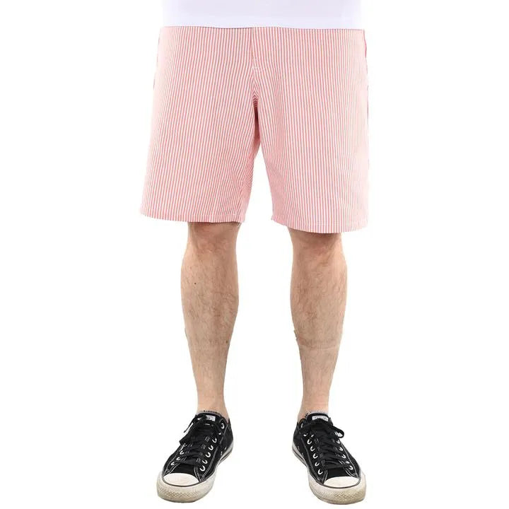 Chrystie NYC Chrystie OG Logo Seersucker Short Pants Orange Stripes - ARROW & BEAST