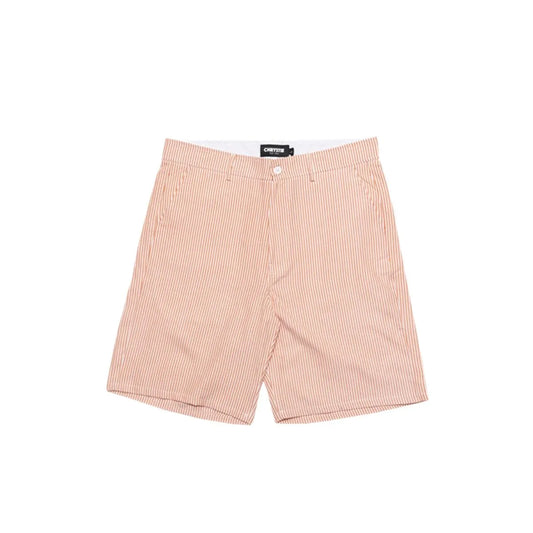 Chrystie NYC Chrystie OG Logo Seersucker Short Pants Orange Stripes - ARROW & BEAST
