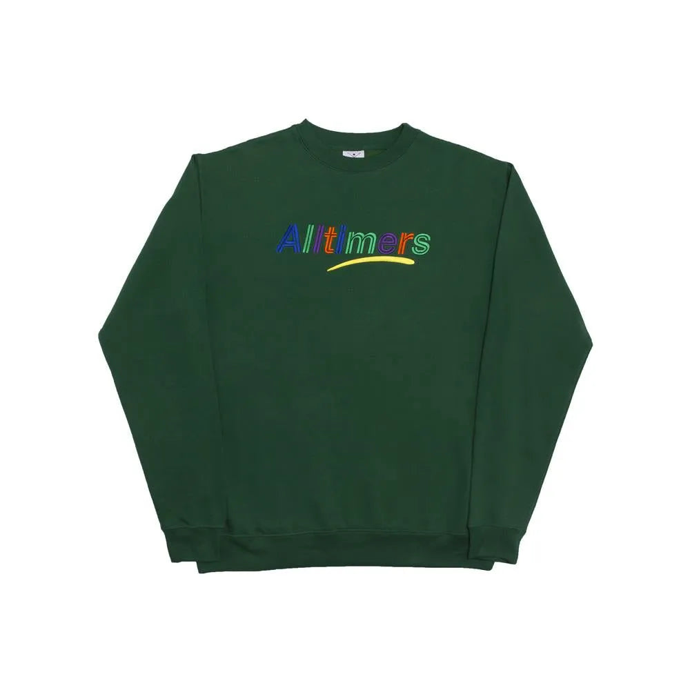 Alltimers - Embroidered Estate Crew Dark Green - ARROW & BEAST