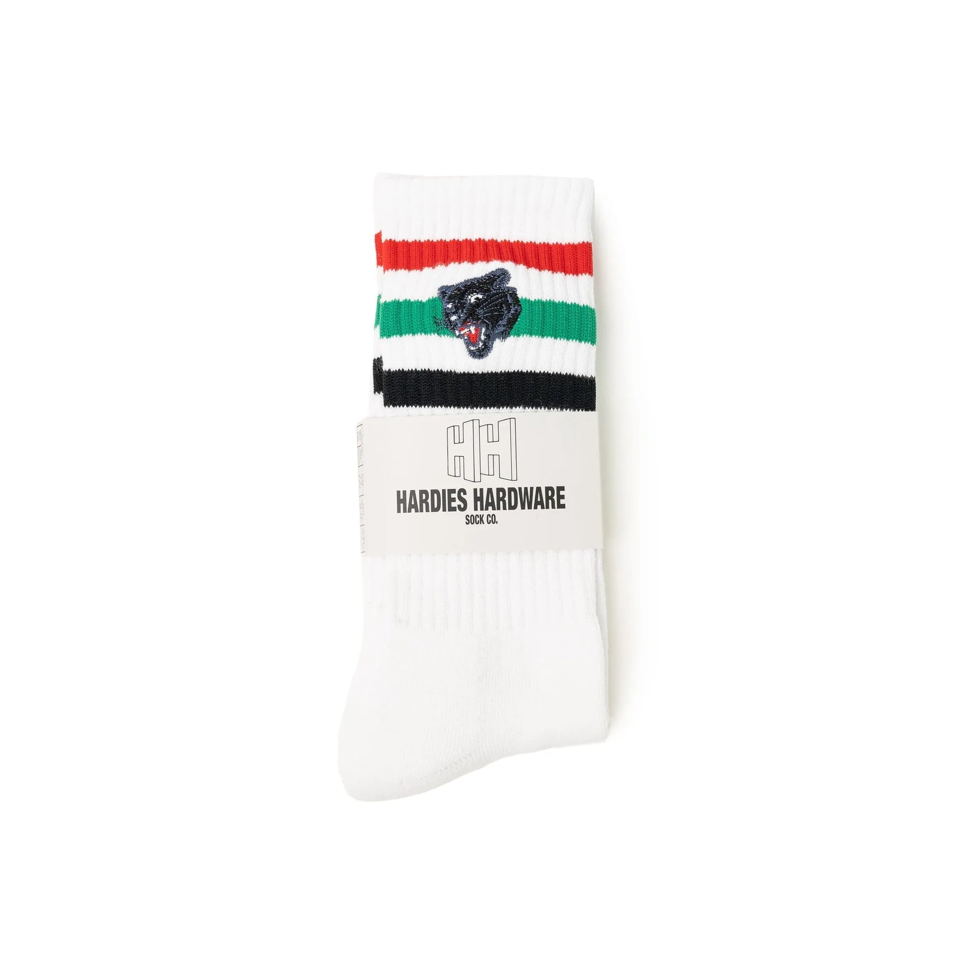 Hardies Hardware - Embroidered Panther Striped Sock - ARROW & BEAST
