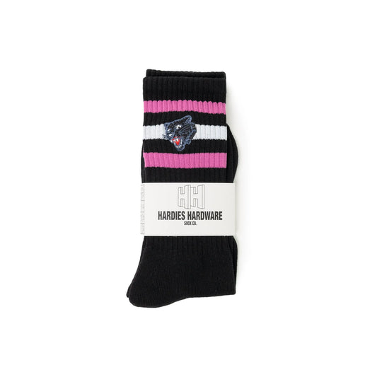 Hardies Hardware - Embroidered Panther Striped Sock - ARROW & BEAST