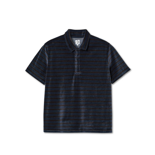 Polar Skate Co. Velour Polo Shirt Grey Blue - ARROW & BEAST