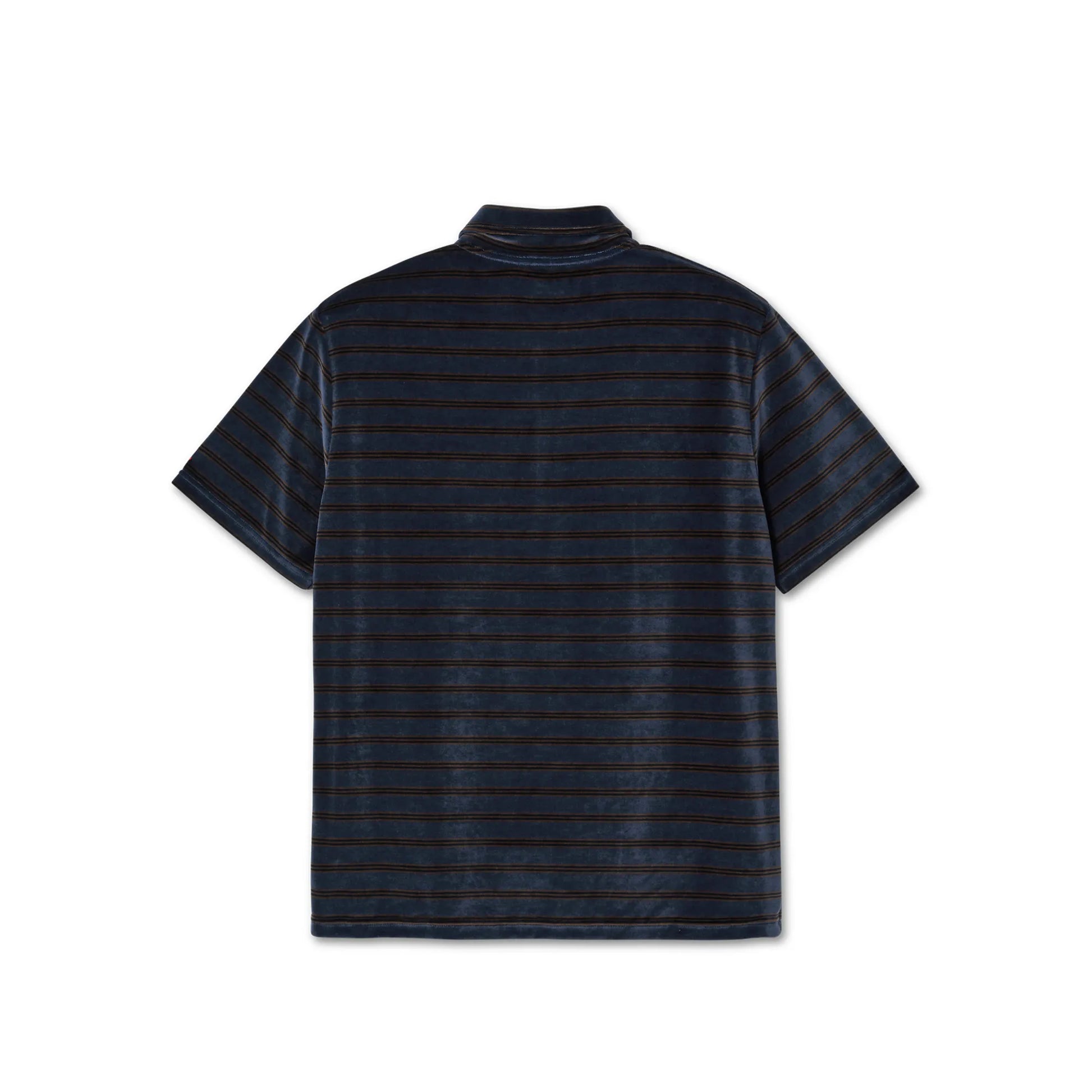 Polar Skate Co. Velour Polo Shirt Grey Blue - ARROW & BEAST