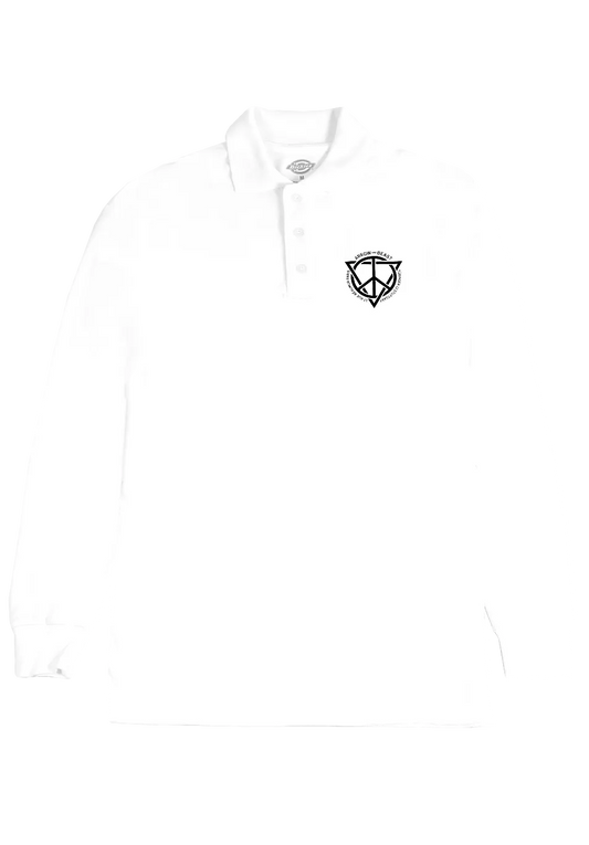 Arrow & Beast x Dickies "Blank Spectrum" LS Polo White - ARROW & BEAST