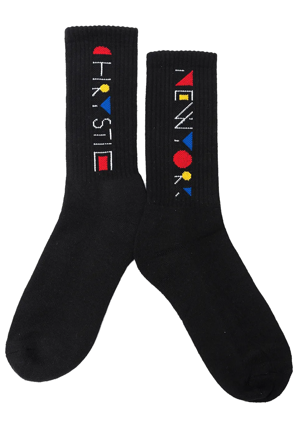 Chrystie NYC De Stijl Logo Socks Black - ARROW & BEAST
