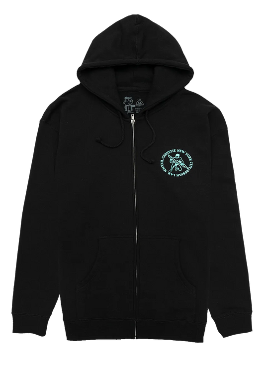 Chrystie NYC Zeus Logo Zip Hoodie Black - ARROW & BEAST
