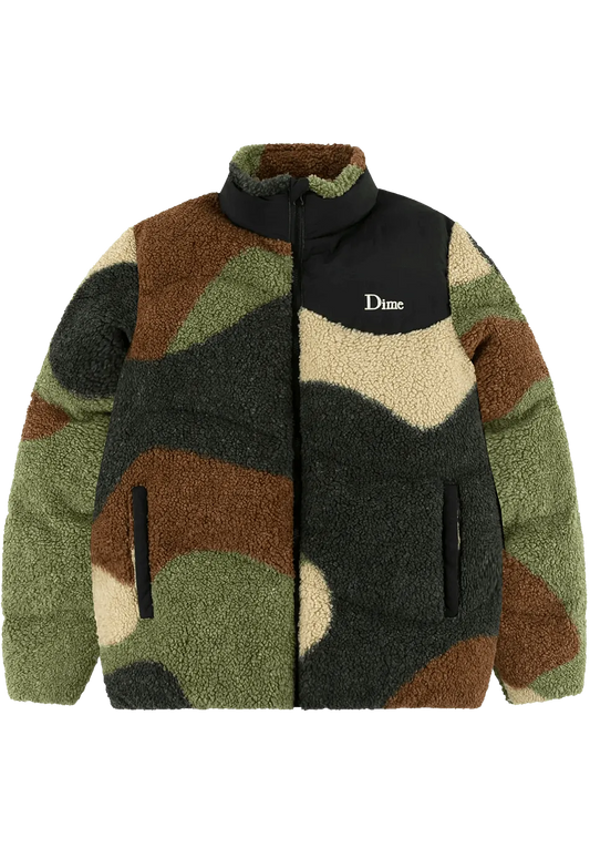 Dime MTL Sherpa Puffer Jacket Camo ONLINE ONLY - ARROW & BEAST