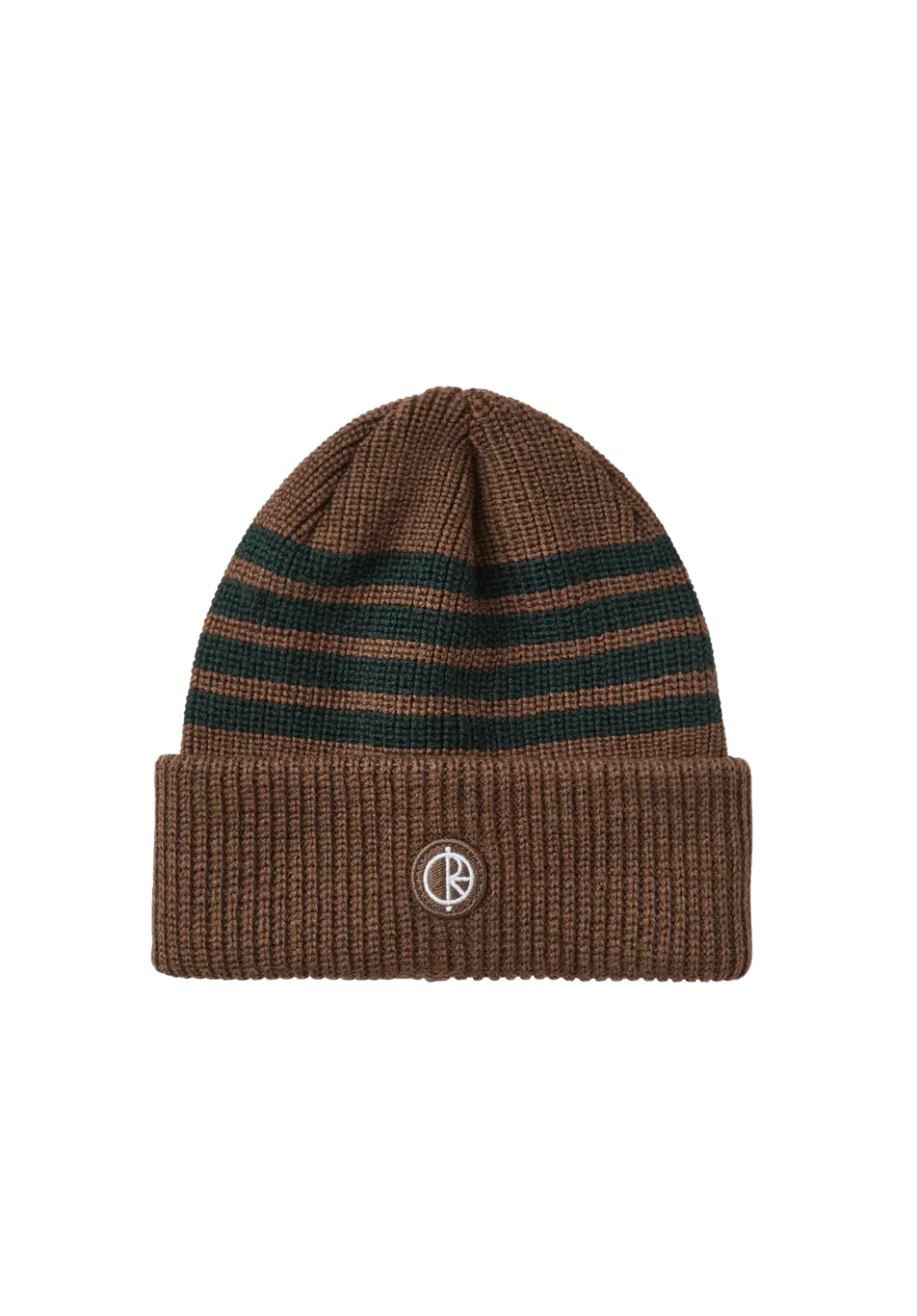 Polar Skate Co. Stripe Merino Beanie Brass Dark green - ARROW & BEAST