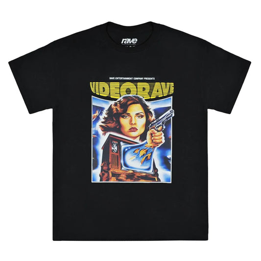 Rave Skateboards - VIDEORAVE Tee Black - Black - ARROW & BEAST
